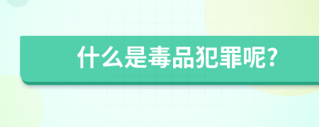什么是毒品犯罪呢?