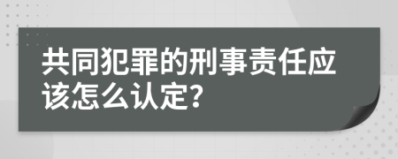 共同犯罪的刑事责任应该怎么认定？