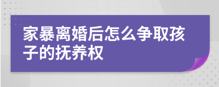 家暴离婚后怎么争取孩子的抚养权