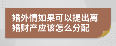 婚外情如果可以提出离婚财产应该怎么分配