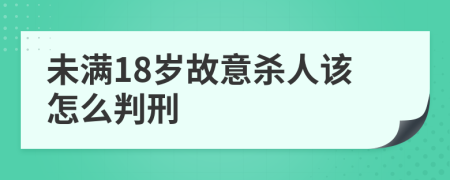 未满18岁故意杀人该怎么判刑