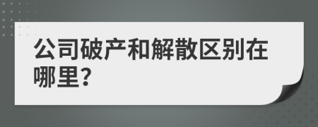 公司破产和解散区别在哪里？