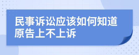 民事诉讼应该如何知道原告上不上诉