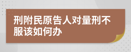 刑附民原告人对量刑不服该如何办