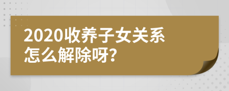 2020收养子女关系怎么解除呀？