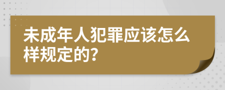 未成年人犯罪应该怎么样规定的？