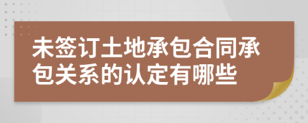 未签订土地承包合同承包关系的认定有哪些