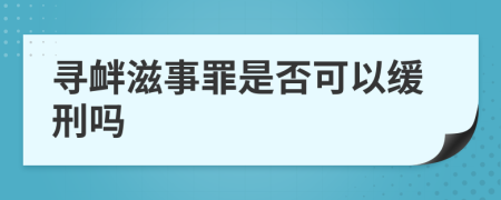 寻衅滋事罪是否可以缓刑吗