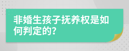 非婚生孩子抚养权是如何判定的？