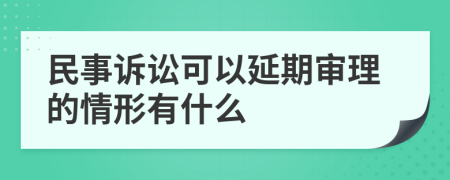 民事诉讼可以延期审理的情形有什么