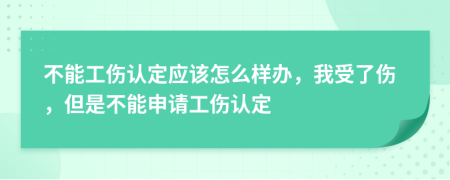 不能工伤认定应该怎么样办，我受了伤，但是不能申请工伤认定