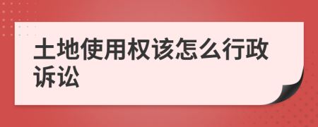 土地使用权该怎么行政诉讼