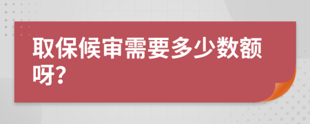 取保候审需要多少数额呀？