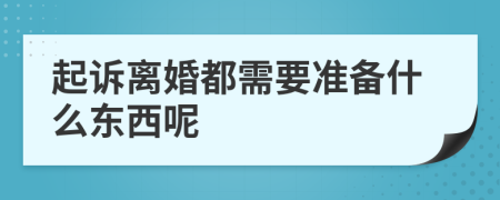 起诉离婚都需要准备什么东西呢