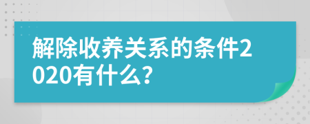 解除收养关系的条件2020有什么？