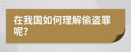 在我国如何理解偷盗罪呢？