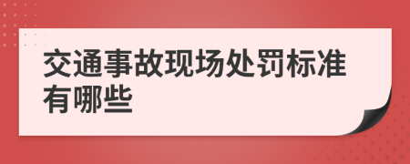 交通事故现场处罚标准有哪些