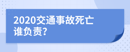 2020交通事故死亡谁负责？