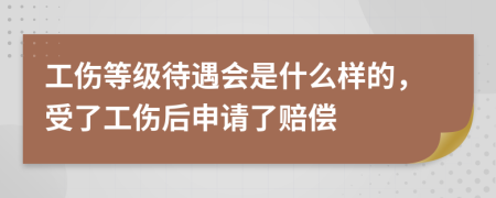 工伤等级待遇会是什么样的，受了工伤后申请了赔偿