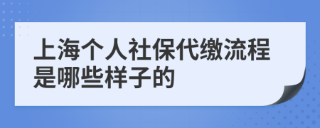 上海个人社保代缴流程是哪些样子的