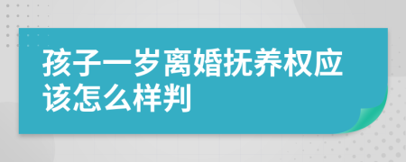 孩子一岁离婚抚养权应该怎么样判