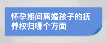 怀孕期间离婚孩子的抚养权归哪个方面