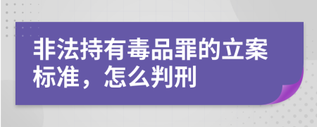 非法持有毒品罪的立案标准，怎么判刑