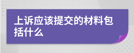 上诉应该提交的材料包括什么