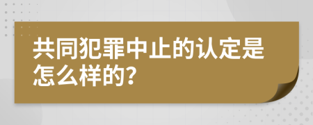 共同犯罪中止的认定是怎么样的？