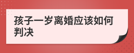 孩子一岁离婚应该如何判决