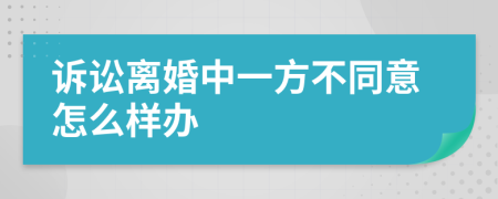 诉讼离婚中一方不同意怎么样办