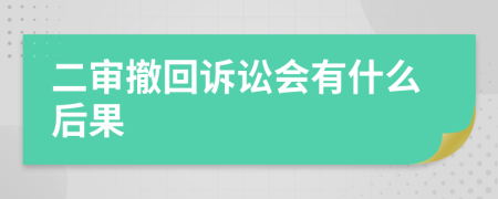 二审撤回诉讼会有什么后果