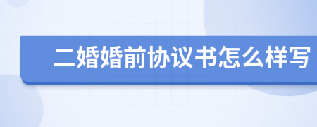 二婚婚前协议书怎么样写