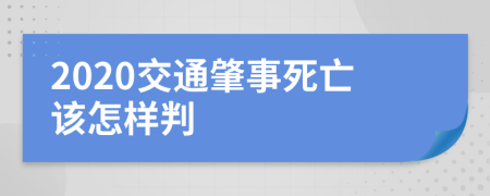 2020交通肇事死亡该怎样判