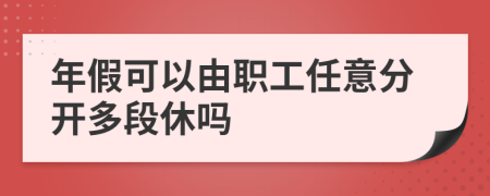 年假可以由职工任意分开多段休吗