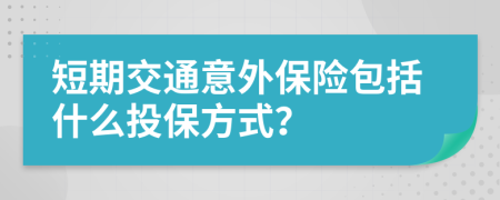 短期交通意外保险包括什么投保方式？