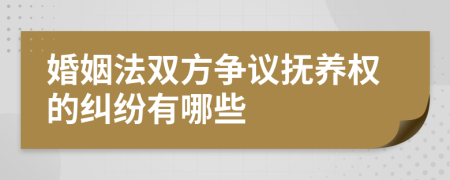 婚姻法双方争议抚养权的纠纷有哪些