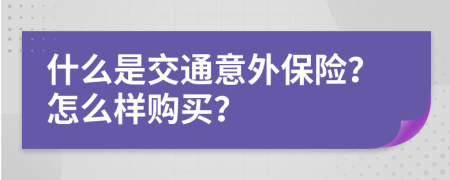 什么是交通意外保险？怎么样购买？