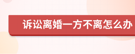 诉讼离婚一方不离怎么办