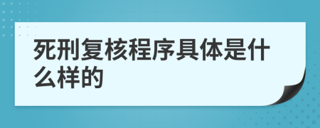 死刑复核程序具体是什么样的