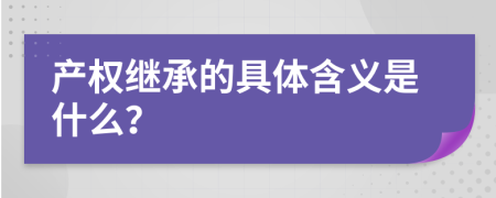 产权继承的具体含义是什么？