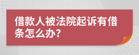 借款人被法院起诉有借条怎么办？
