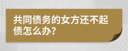 共同债务的女方还不起债怎么办？