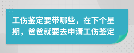 工伤鉴定要带哪些，在下个星期，爸爸就要去申请工伤鉴定