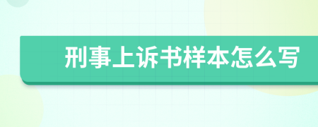 刑事上诉书样本怎么写