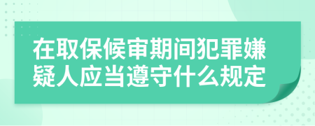 在取保候审期间犯罪嫌疑人应当遵守什么规定