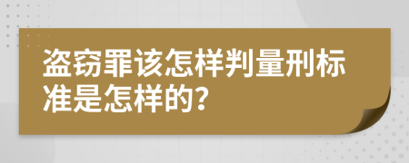 盗窃罪该怎样判量刑标准是怎样的？