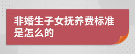 非婚生子女抚养费标准是怎么的