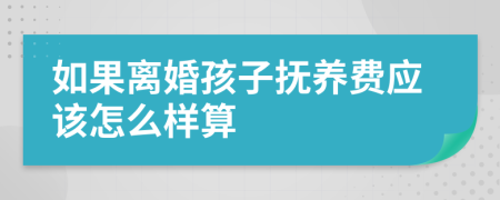 如果离婚孩子抚养费应该怎么样算