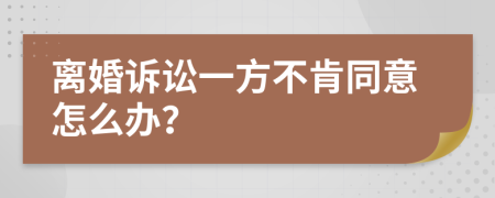 离婚诉讼一方不肯同意怎么办？